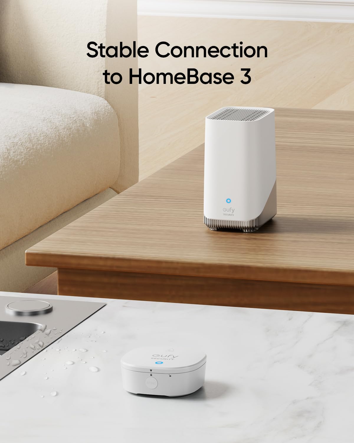 eufy Security water sensor maintains stable HomeBase connection