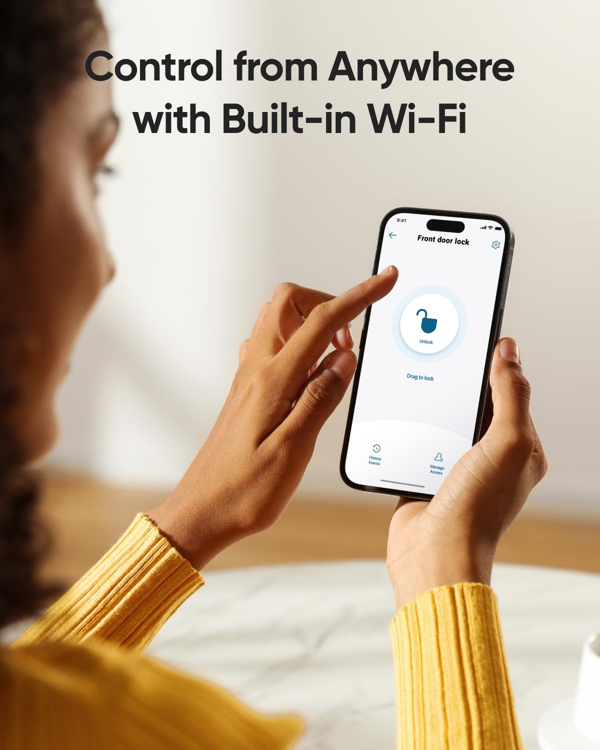 eufy Security Smart Lock app control screen demonstrating real-time access management.
