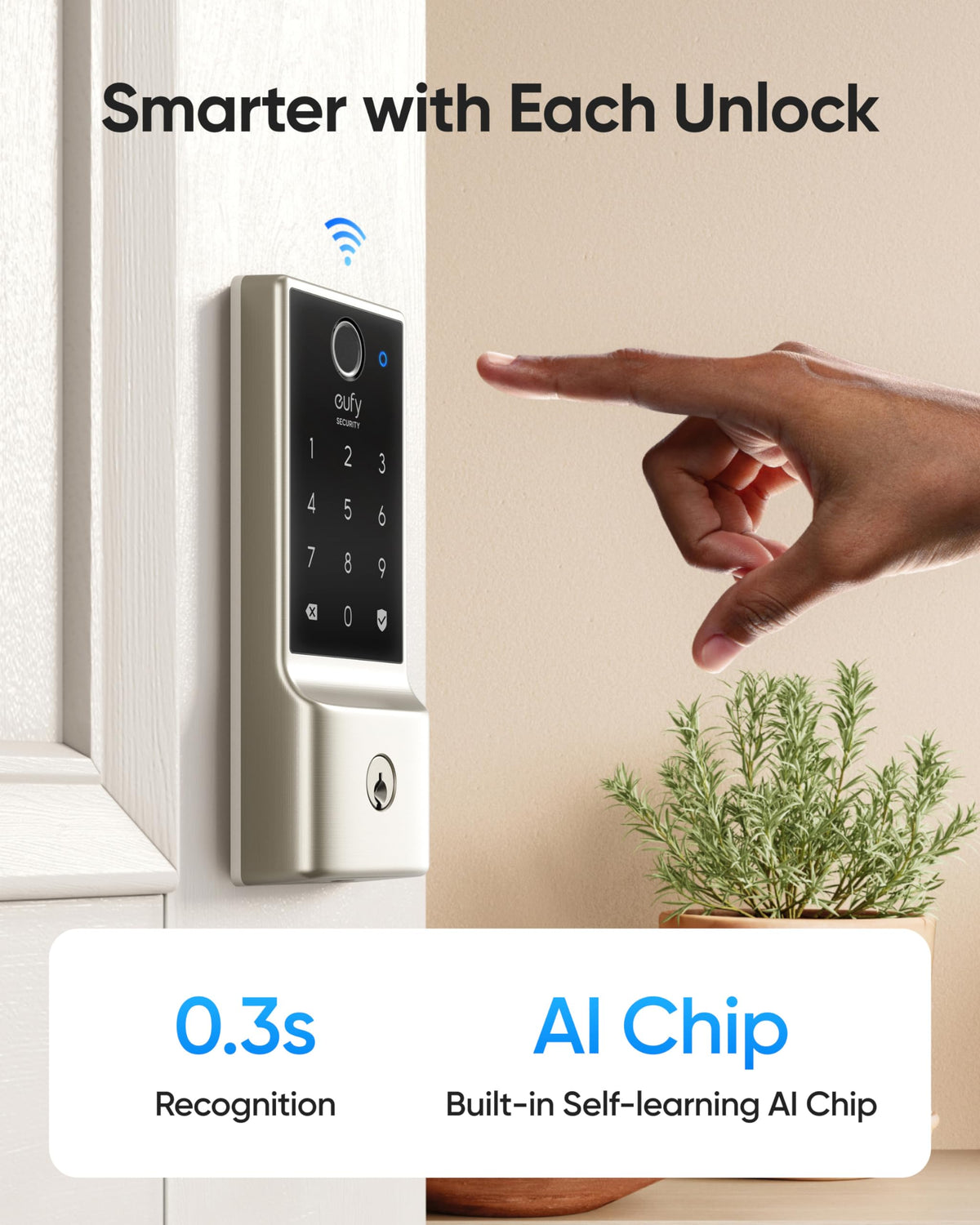 eufy Security C220 keypad entry shows secure code access from the front door