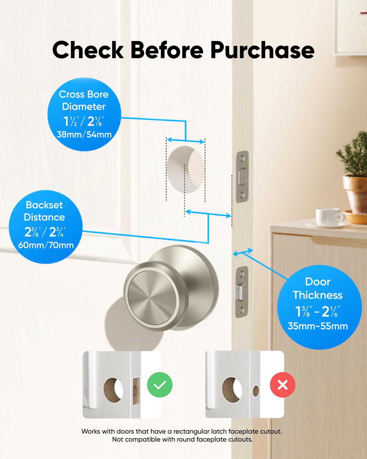 eufy Security Smart Lock C30 installed on a door with built-in Wi-Fi, no bridge