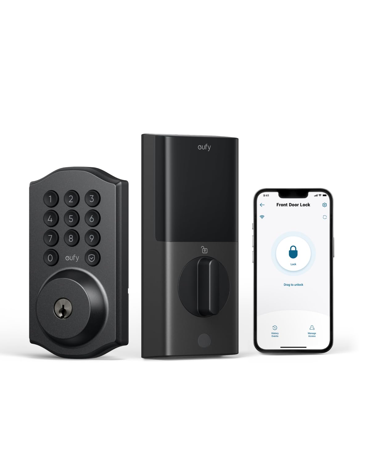 Eufy Security Smart Lock C30 front door keypad close up for easy keyless entry