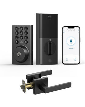 eufy Security C30 front-door lever shows keyless access for easy entry