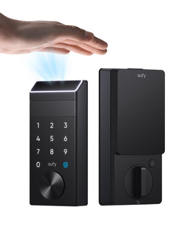 eufy Security Smart Lock E34 palm-vein unlock close-up showing fast entry