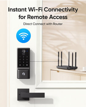 eufy Security Smart Lock installation close-up indicating fast 15-minute setup.