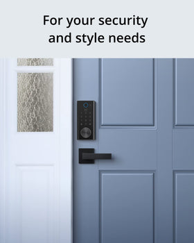 eufy Security Square Door Handle matte black finish complements modern doors.