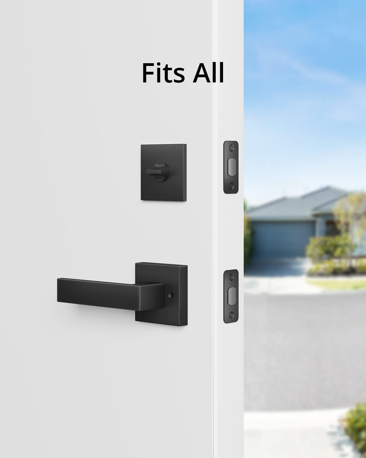 eufy Security Square Door Handle pairs with Smart Lock for enhanced front-door security.