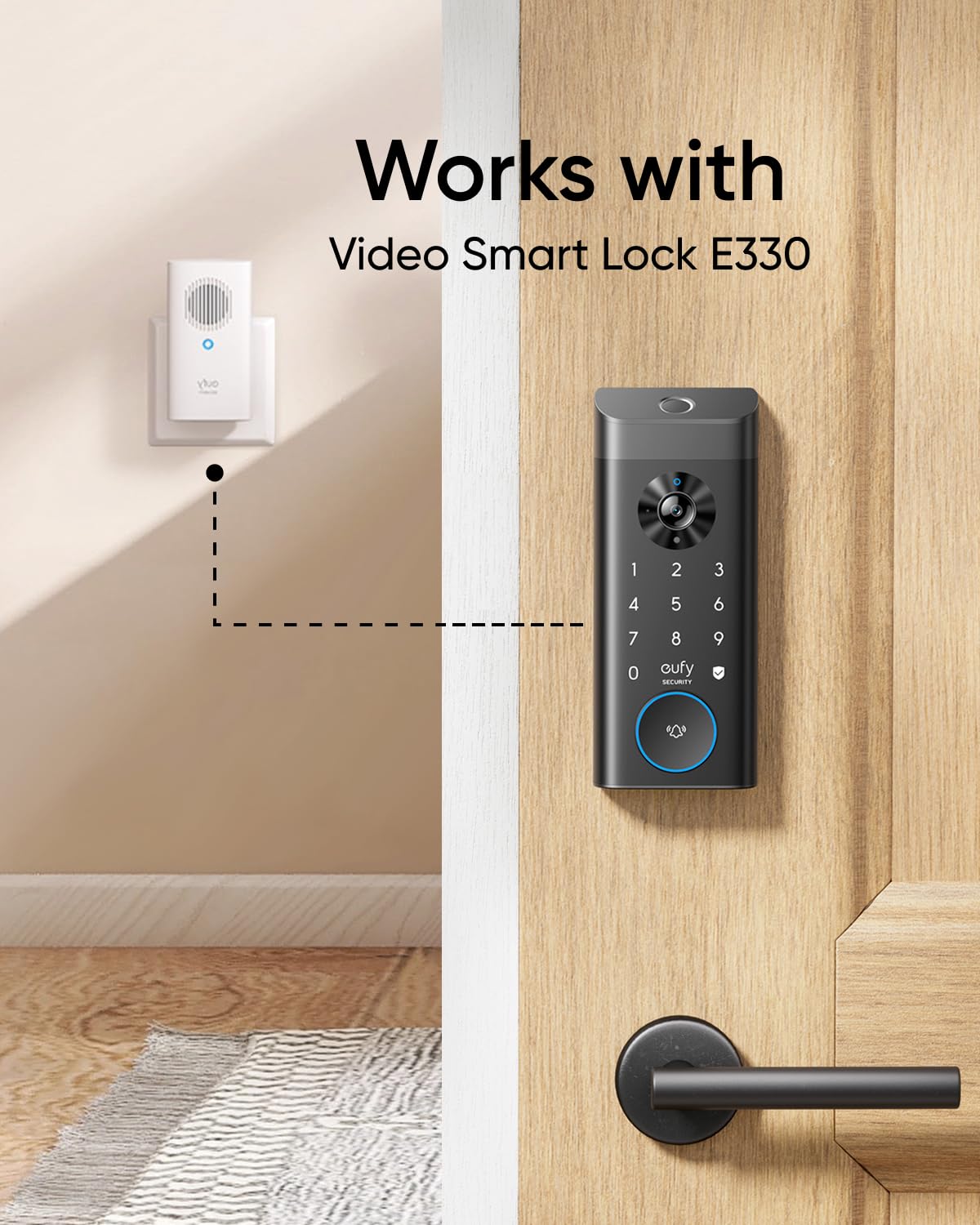 eufy Security Video Doorbell Add-On Chime with microSD storage support for saved footage.