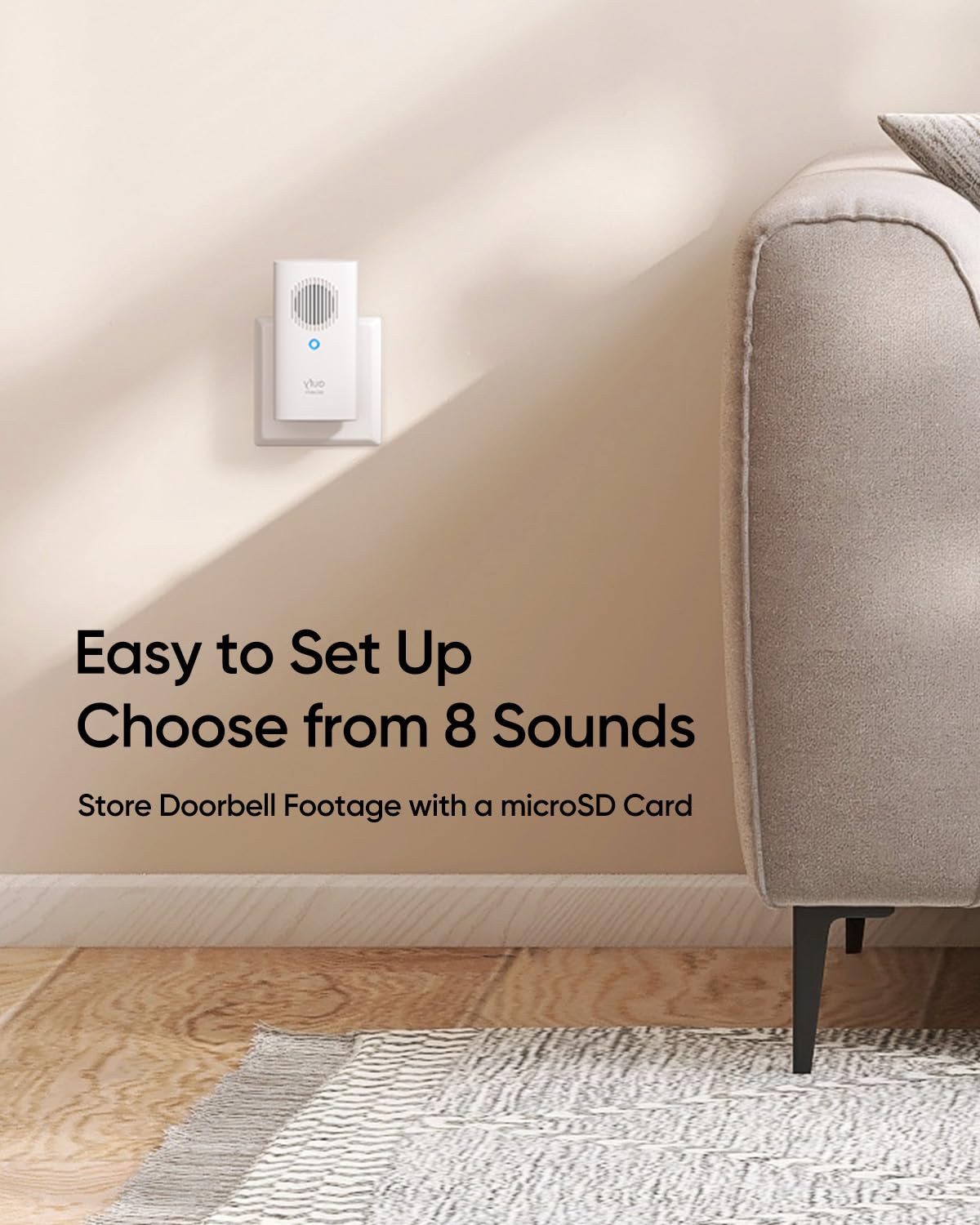 eufy Security Video Doorbell Add-On Chime with adjustable volume for tailored alerts.