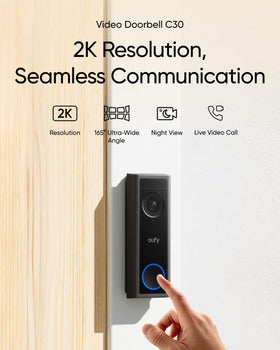 eufy Security Video Doorbell C30 165-degree ultra-wide view covers more of your doorway