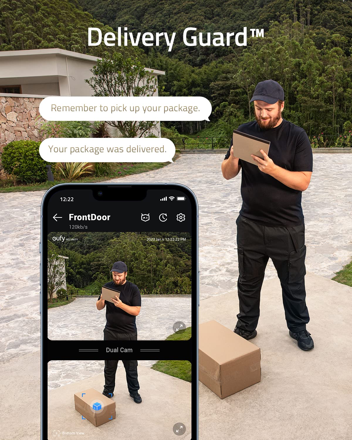 eufy Security Video Doorbell Delivery Guard notifications indicate package arrival and reminders