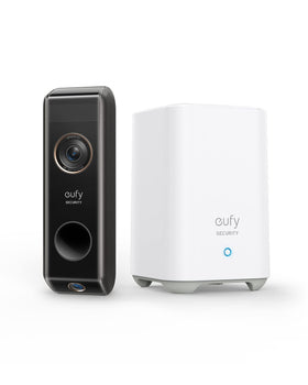 eufy Security Video Doorbell Dual Camera front view captures full doorstep with clear 2K HDR detail