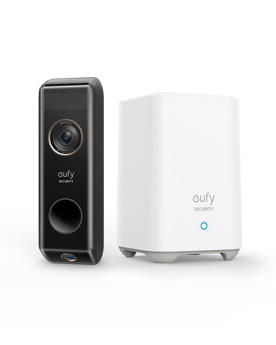 eufy Security Video Doorbell Dual Camera front view captures full doorstep with clear 2K HDR detail