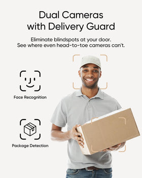 eufy Security Video Doorbell E340 downward camera monitoring floor area