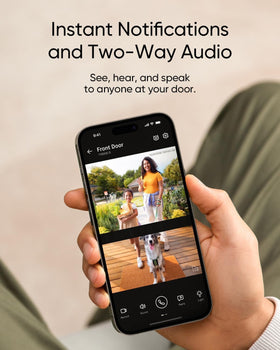 eufy Security Video Doorbell E340 front camera capturing visitors