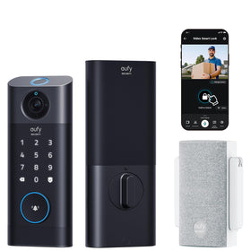 eufy Security Video Smart Lock S330 at the front door with 2K camera for secure visitor checks