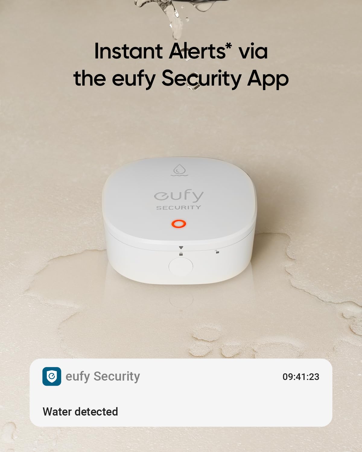 eufy Security water sensor installation in progress