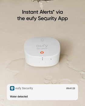 eufy Security water sensor installation in progress
