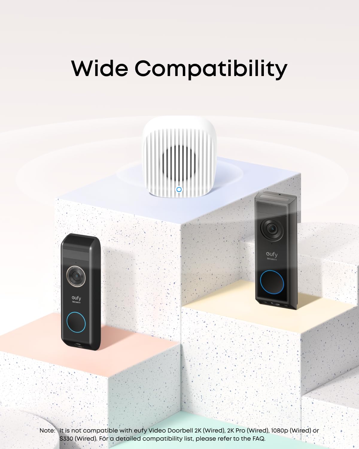 eufy Video Doorbell Chime 2 ten tones selection offers versatile sounds for different rooms.
