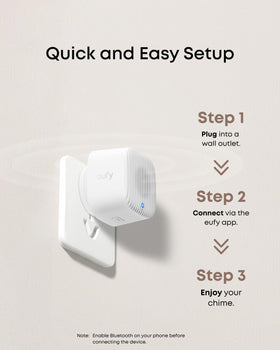 eufy Video Doorbell Chime 2 volume adjustment supports quiet to loud alerts.
