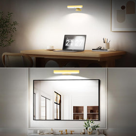 EUIOKUN battery-powered art light highlights posters in a gallery-like setting.