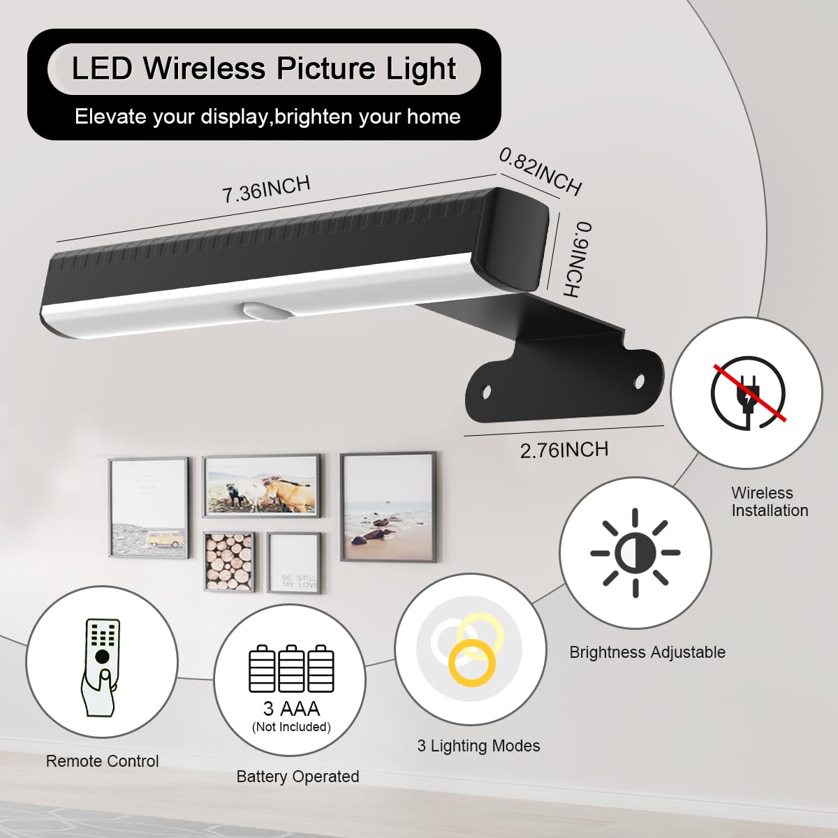 EUIOKUN wireless wall sconce install without tools or wiring