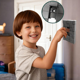EumbHoa block-style switch plate being installed on a standard wall