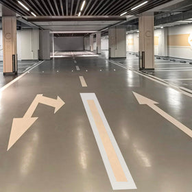 Eunika parking line stencil used to apply straight lines on asphalt