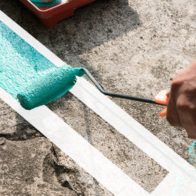 Eunika reusable stencil being washed after use