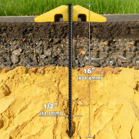 EUOKOK 16 Inch Rebar Stakes chisel-point tip enables easy penetration into tough surfaces