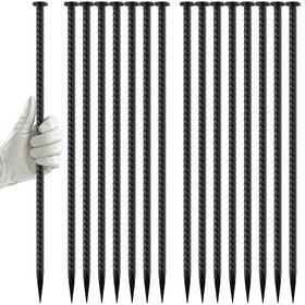 EUOKOK 16 Inch Rebar Stakes top view secures ropes with an extra-large grip