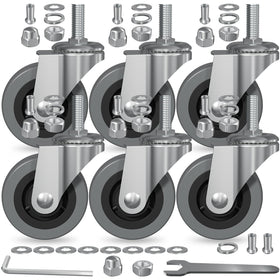EUOKOK 2.5-inch threaded-stem casters boost creeper mobility.