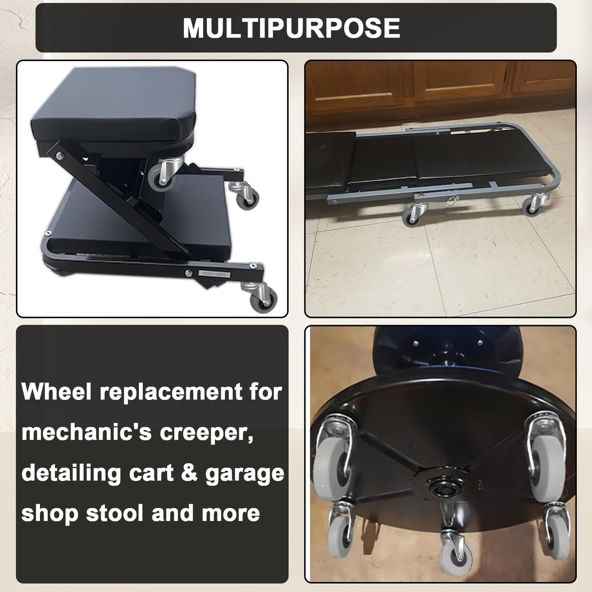 EUOKOK cabinet wheels roll smoothly on flat or uneven floors.