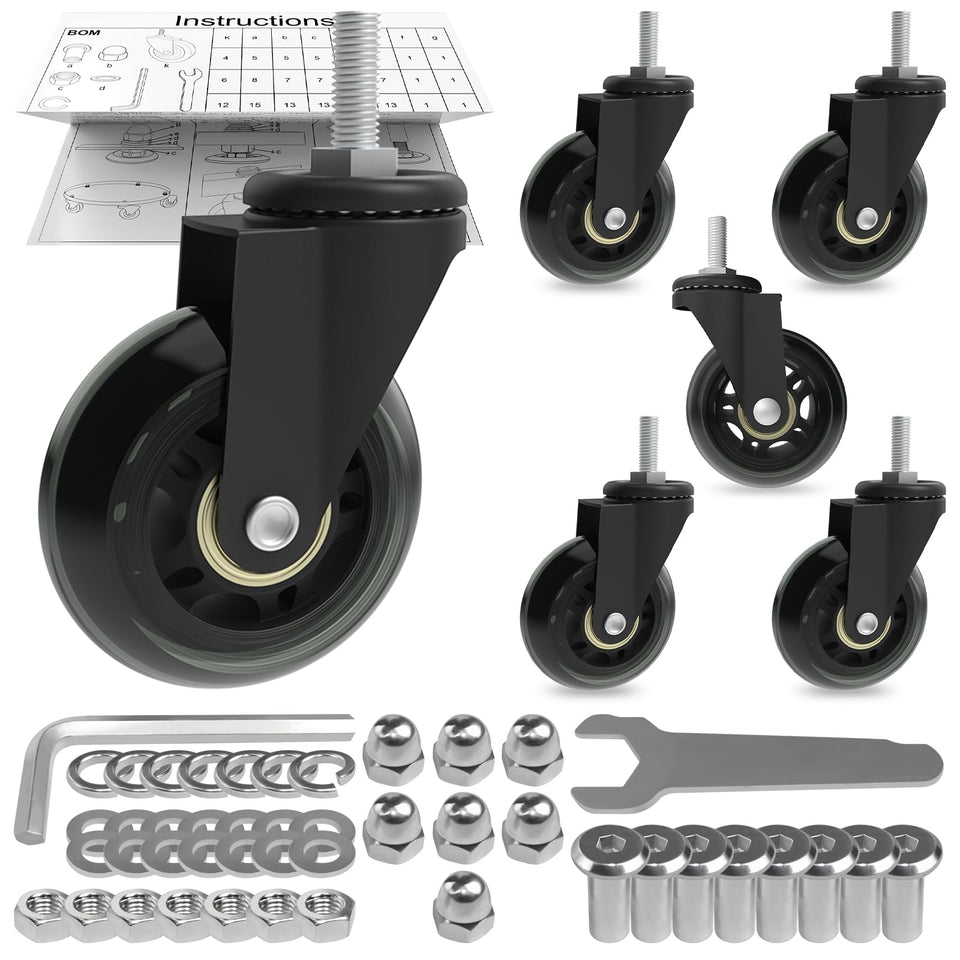 EUOKOK creeper wheels 2.5-inch in action offering smooth, silent movement on concrete