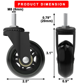 EUOKOK swivel caster 2.5-inch enables easy maneuverability on shop floors