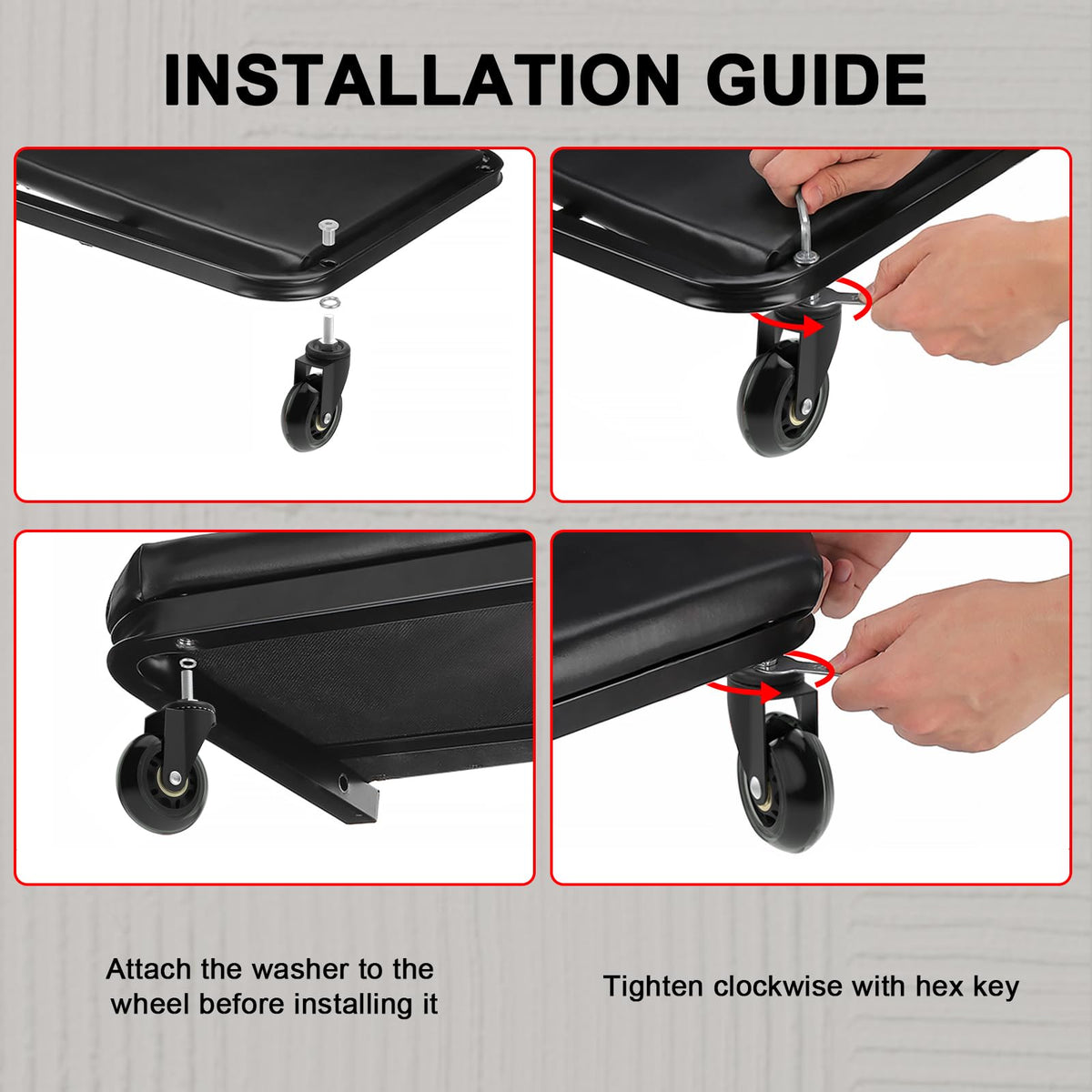 EUOKOK universal replacement wheels fit creepers, service carts, stools and more