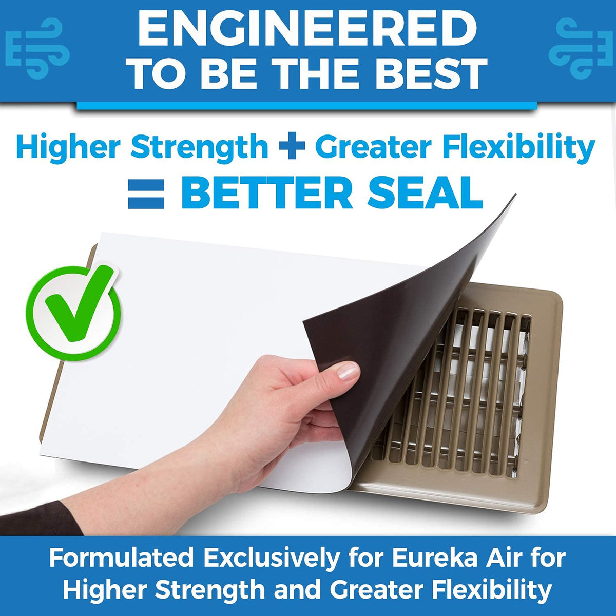 Eureka Air vent cover installed on a floor vent for durable, floor-ready use