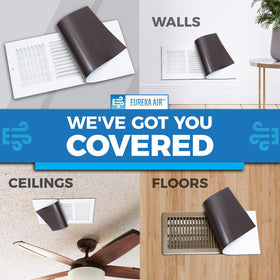 Eureka Air vent cover seals onto a register demonstrating airtight fit for efficient airflow