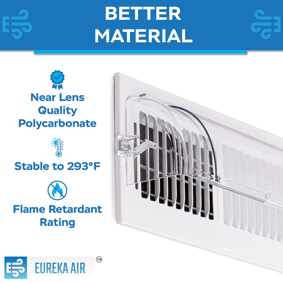 Eureka Air deflector on wall vents for targeted airflow