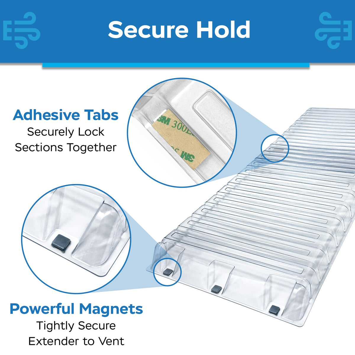 Version 2.0 vent extender uses high-temperature plastic for durability.