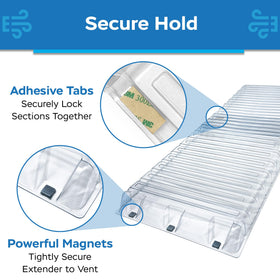 Version 2.0 vent extender uses high-temperature plastic for durability.