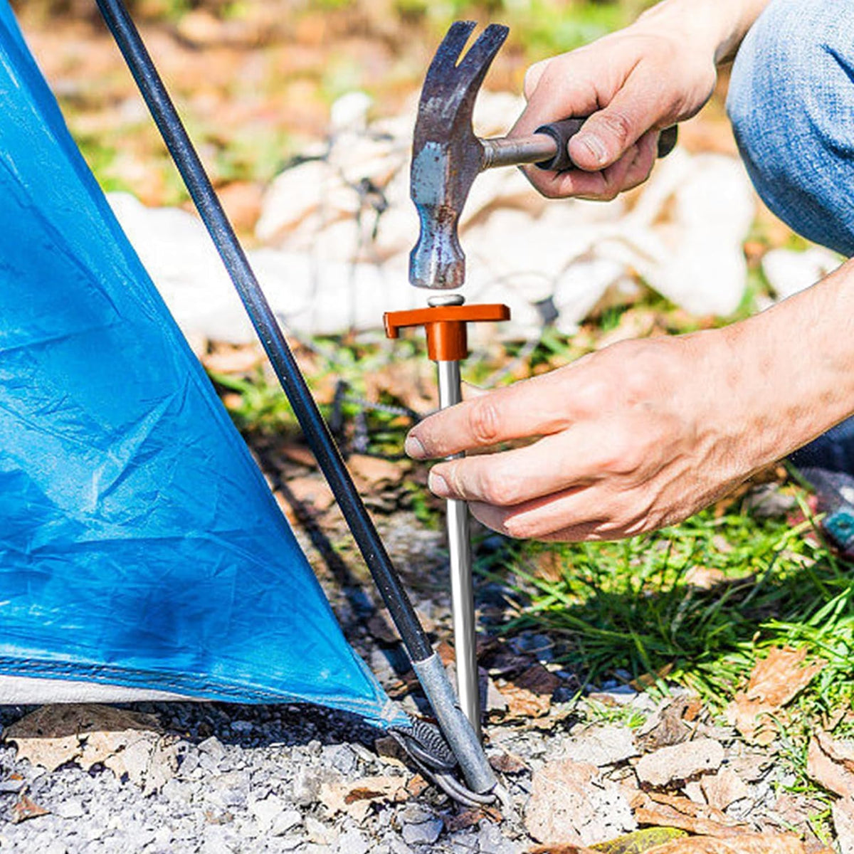 Eurmax heavy-duty stakes ensure secure anchoring on soft soil or rocky ground.
