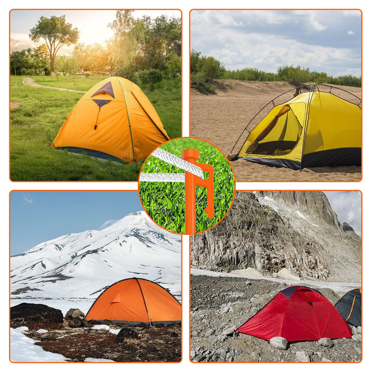 Eurmax tent stake securing ground in windy conditions