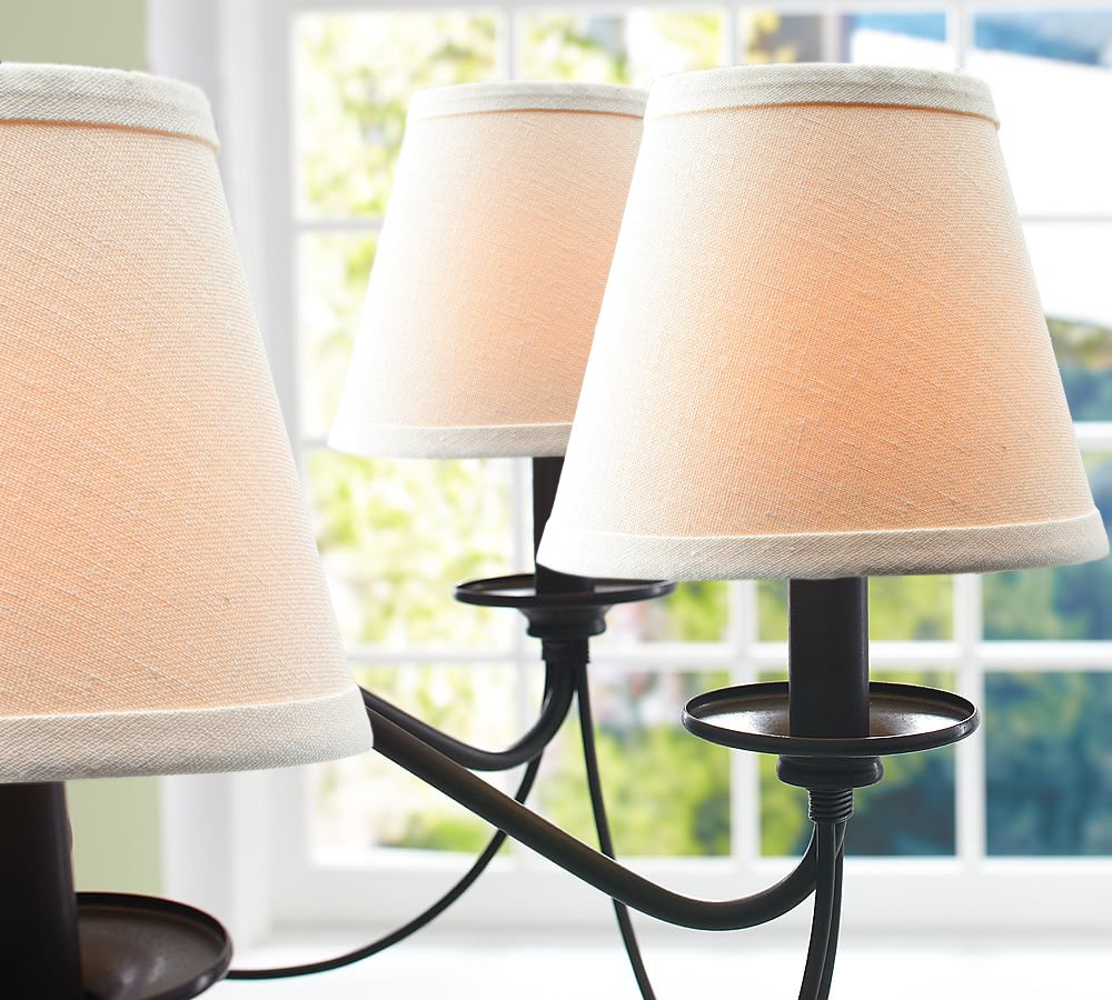 Eurus Home linen drum shade top view with clean modern lines