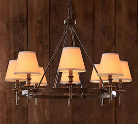 Eurus Home linen drum shade emits warm light with easy installation