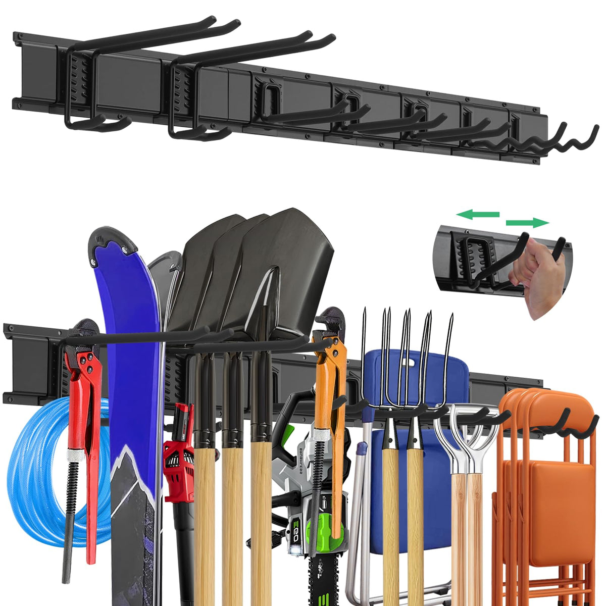 Evalote 48-inch garage tool organizer front view for secure tool storage.