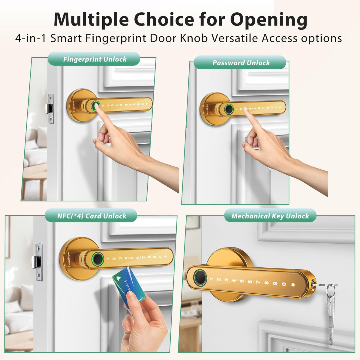 Evanshow installation on a wooden door with tool-free setup
