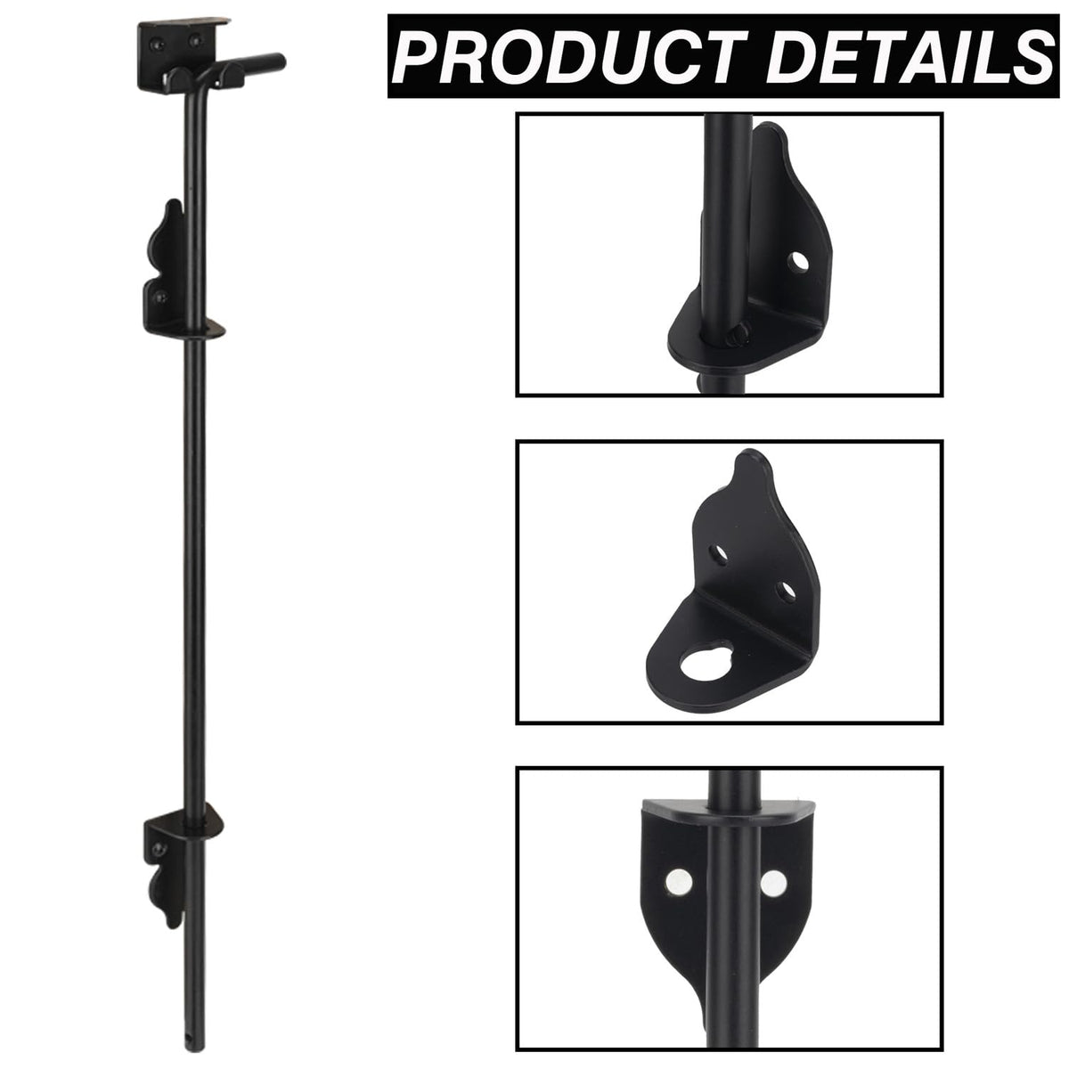 EVCUHASL heavy duty drop rod securing double gates against wind and weather.