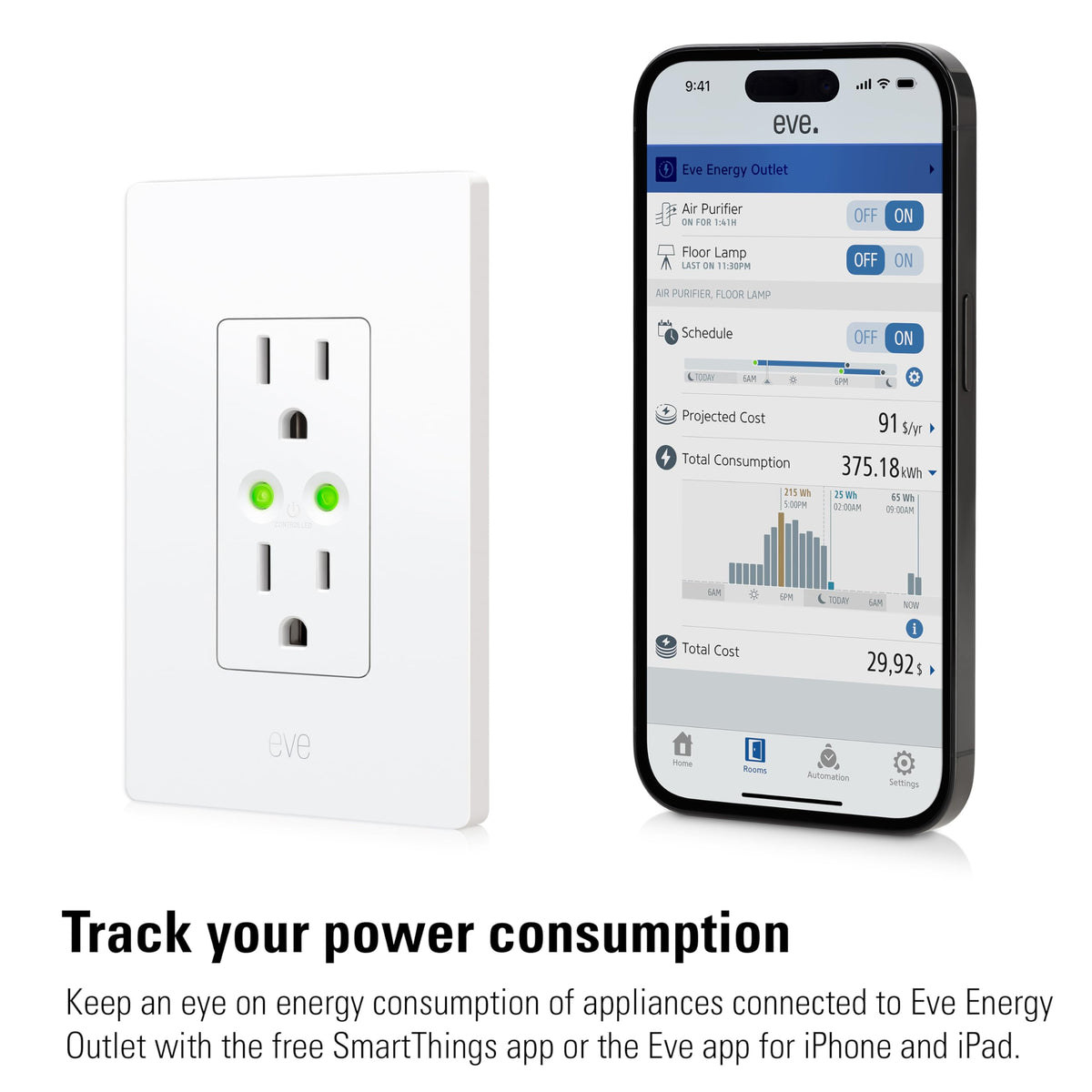 Eve Energy Outlet privacy-first design with local processing and no cloud