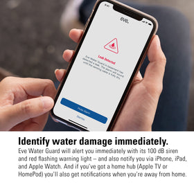 Eve Water Guard sends iPhone notifications when leaks occur.