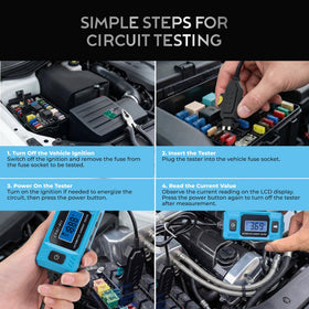 Eveco portable tester powered by battery for testing across vehicles.